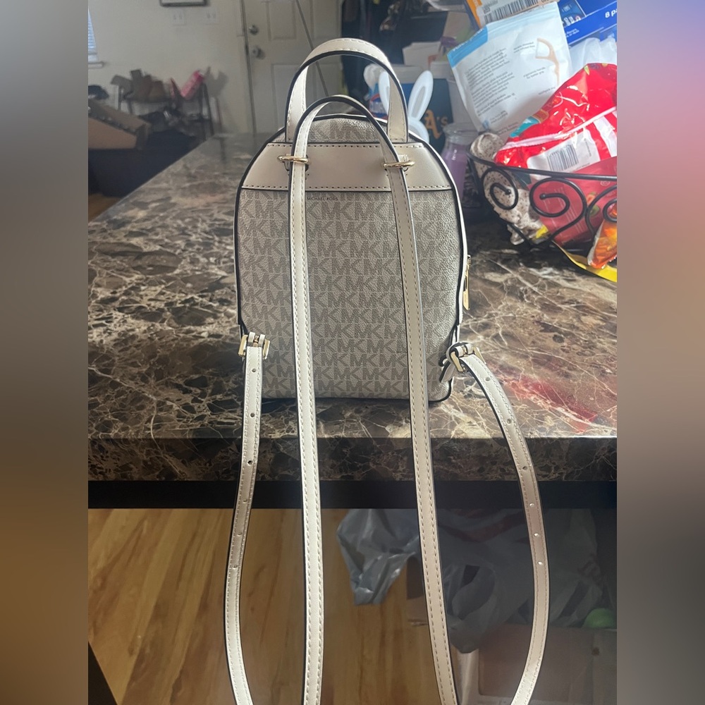 Michael Kors Tan Monogram Canvas Backpack - Picture 4 of 4